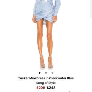 Song of Style Clearwater Blue Ruched Mini Dress
